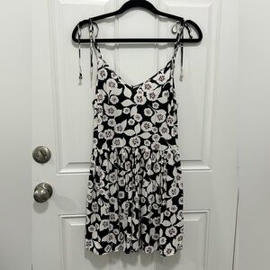Kate Spade Black and White Romper with Floral Detail
